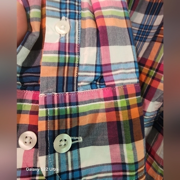 Scappino Marine 100% Cotton MultiColor Plaid Button Down - Picture 3 of 9